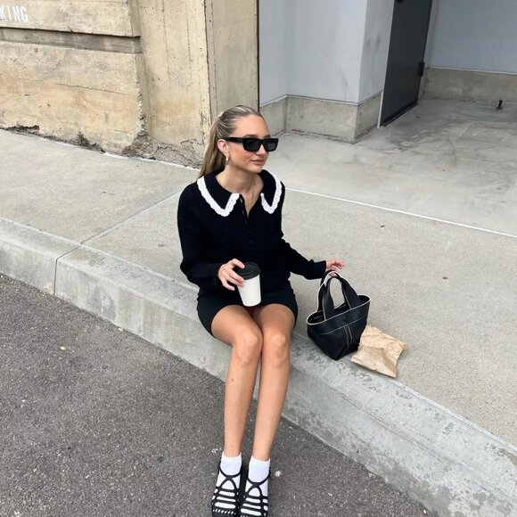 NWT Sezane Frances Jumper Black - Size S - Picture 4 of 4